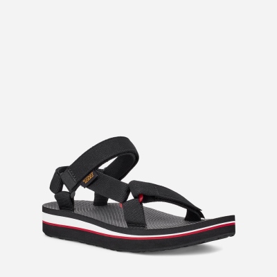 Teva Midform Universal - Women's Teva Sandals - Black / Light White / Red | India (AEMY08217)